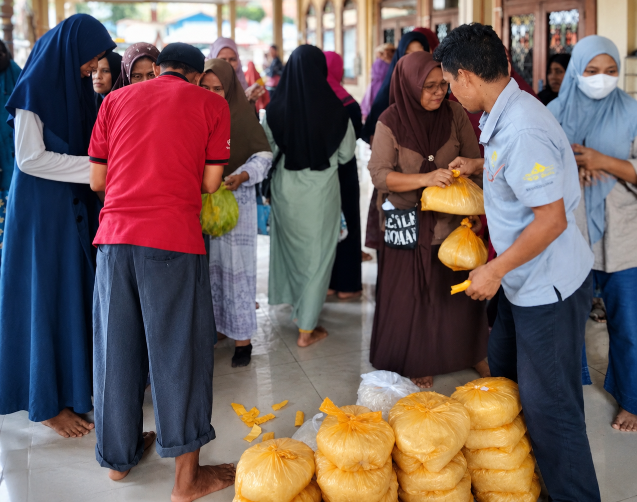 Masjid Ar-Rivai Salurkan Bantuan Beras untuk  Kaum Dhuafa dan Fakir Miskin